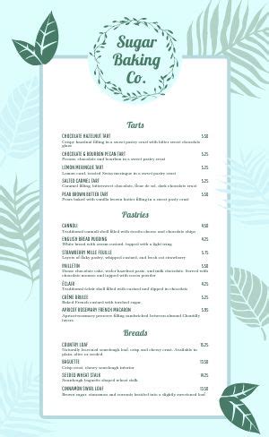 Sweet Treats Bakery Menu Design Template by MustHaveMenus