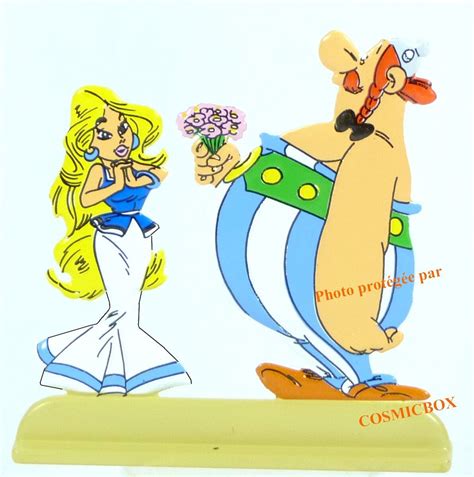 OBELIX amoureux FALBALA figurine 2d en métal Asterix les archives