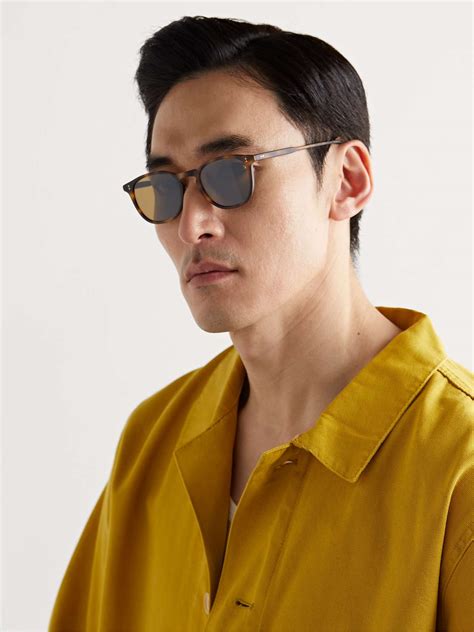 Garrett Leight California Optical Kinney 47 Round Frame Tortoiseshell Matte Acetate Sunglasses