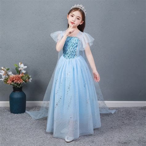 Jual Kostum Gaun Sayap Princess Elsa Biru Frozen 2 Dress Pesta Baju