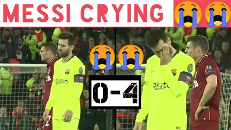 Uclmessi Messi Crying 😭 After Barcelonas Loss To Liverpool4 0