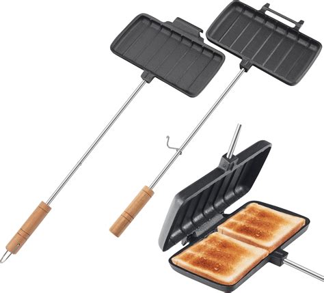 Zongda Double Pie Irons For Camping Cast Iron Campfire