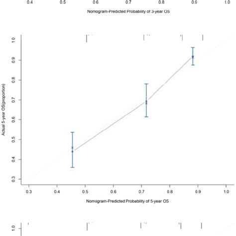 The Calibration Curves For Predicting 3 Years 5 Years And 7 Years Os Download Scientific