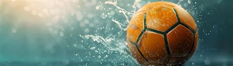 Soccer Ball Splashing In Water Premium AI Generated Image