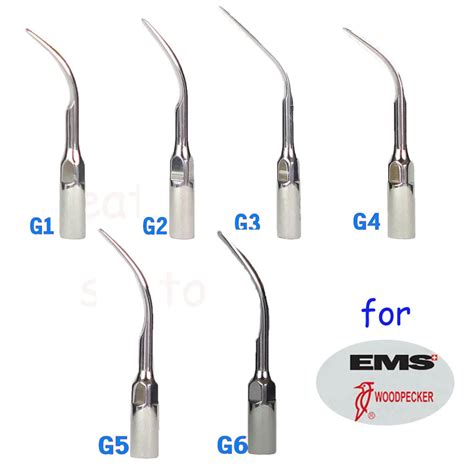 6 Pcs Set Dental Ultrasonic Scaler Tips G1 G2 G3 G4 G5 G6 Fit For