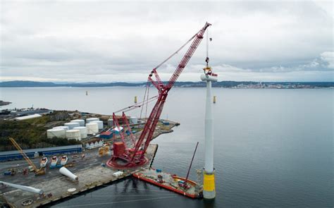 Assembling Floating Offshore Wind Farm In Norway