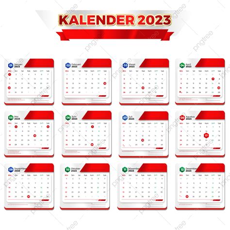 Kalender 2023 Lengkap Dengan Tanggal Merah, Kalender 2023, Template ...