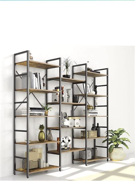 Oneinmil Triple Wide Shelf Bookcase