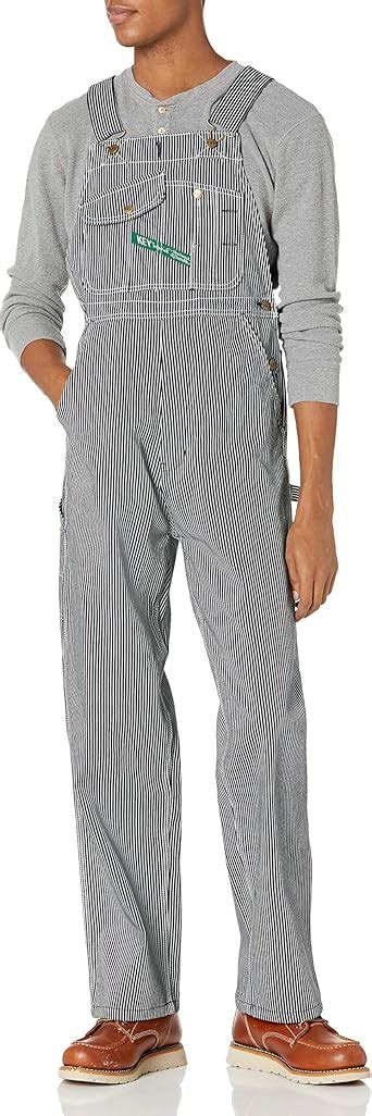 Amazon Key Apparel Garment Washed Zip Fly Hickory Stripe Bib