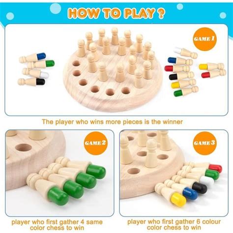 Échecs de Mémoire Jouets Montessori Enfant Jeu d échecs de Mémoire en