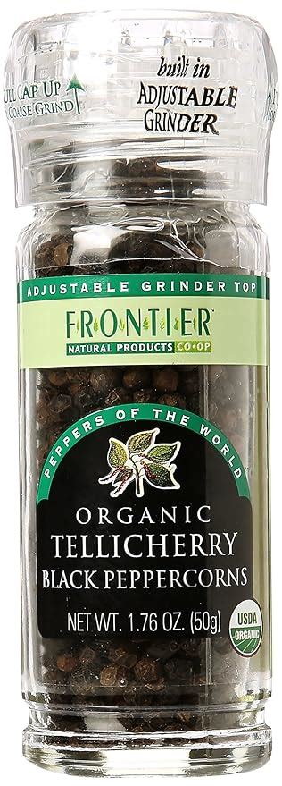 Amazon Frontier Organic Tellicherry Black Peppercorns With