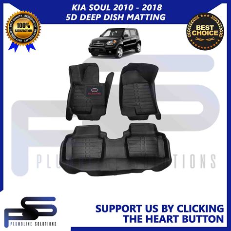 D Black Deep Dish Matting For Kia Soul