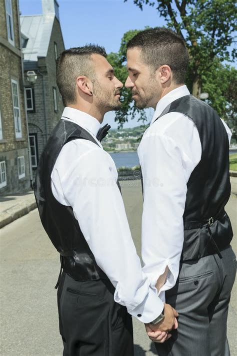 Portrait Of A Loving Gay Male Couple On Their Stock Image Image Of Outdoors Canada
