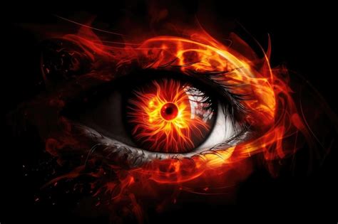 Premium Photo Fiery Eye Burning With Rage And Vengeance