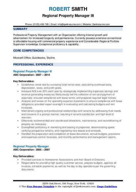 10 Regional Property Manager Resume Samples And Templates For 2025