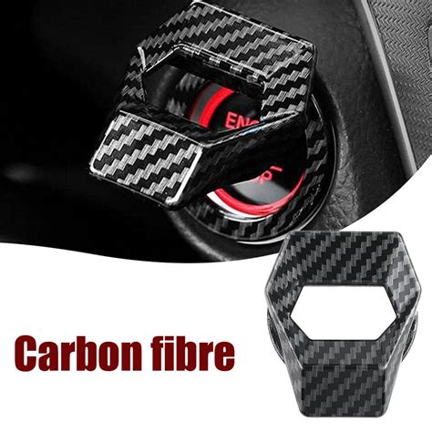 X Carbon Fiber Car Engine Start Stop Push Button Switch Cover Trim