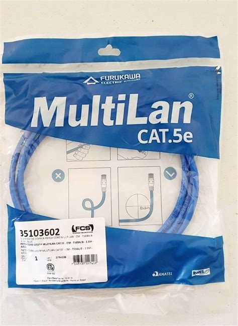 Patch Cord Cat 5e Multilan Azul 1 5m Furukawa 35103602 Loja Report