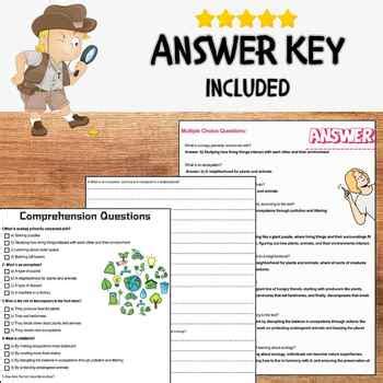 Intro To Ecology Reading Comprehension Passage Worksheets Digital Print