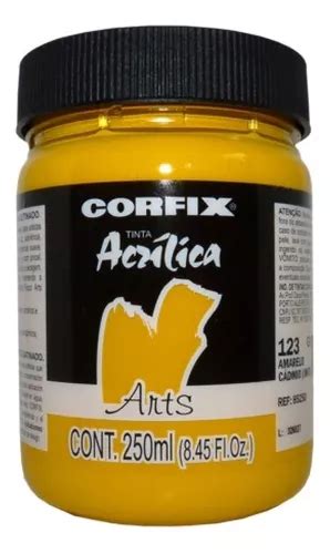 Tinta Acrílica Arts Corfix 250ml Amarelo Cádmio 123 Gr 1 MercadoLivre