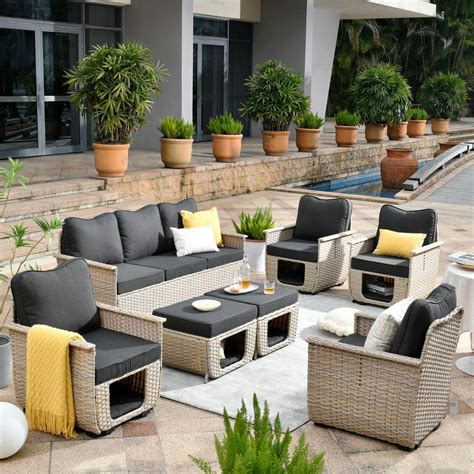 Xizzi Aphrodite Piece Wicker Outdoor Patio Conversation Seating Sofa