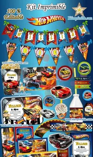 Kit Imprimible Candy Bar Hot Wheels Deco Editable Completo en venta en Tamazula Durango por sólo