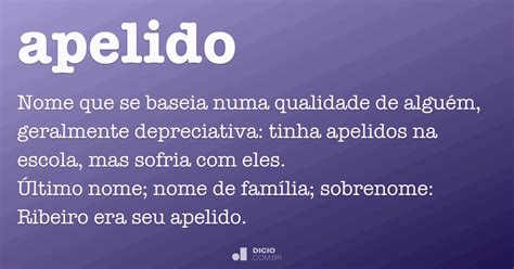 Apelido Dicio Dicionário Online De Português