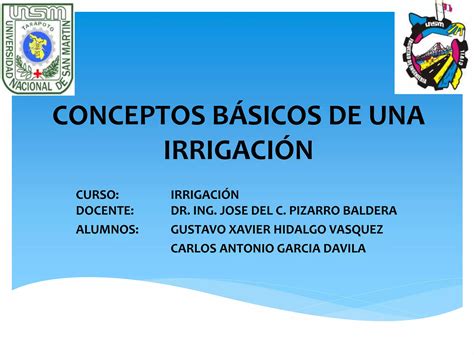 Capitulo I Conceptos Basicos De Una Irrigaci N Ppt