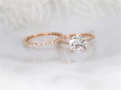 2 70ct Eloise 9mm Petite Naomi 14kt Gold Moissanite Diamond Cathedral