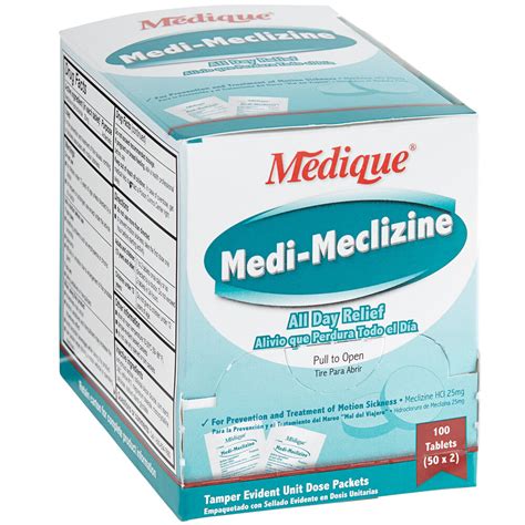 Medique 47933 Medi Meclizine Motion Sickness Tablets 100box