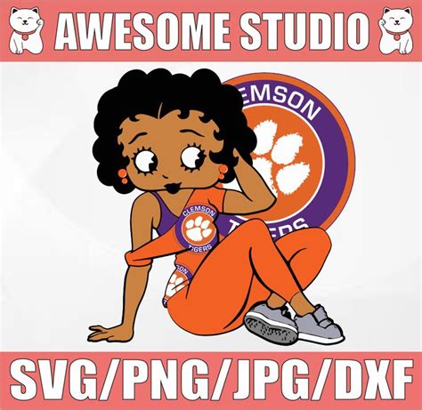 Betty Boop With Clemson Tigers Png File Ncaa Png Sublimati Inspire