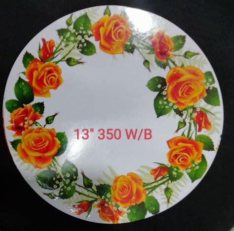 Multicolor Printed Disposable Designer Paper Plate Raw Materials 350