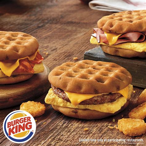 Burger King Maple Waffle Sandwiches With Bacon Sausage Or Ham