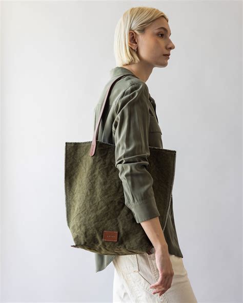 Hana 100 Hand Dyed Cotton Canvas Tote Bag In Horizon Graf Lantz