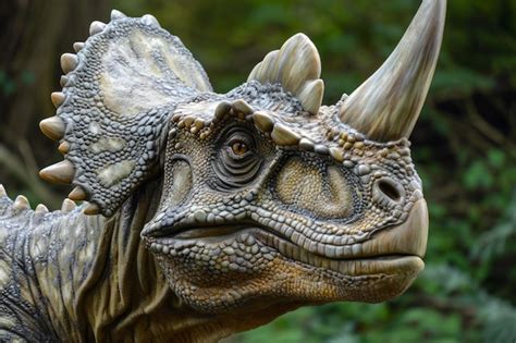 Triceratops Retrato Herb Voro Ceratopsid Gran Cuerno Masivo Reptil