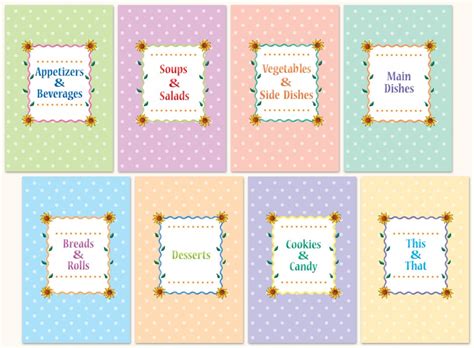 Free Printable Recipe Divider Pages Free Templates Printable