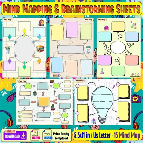 mind mapping brainstorming sheets   teachers