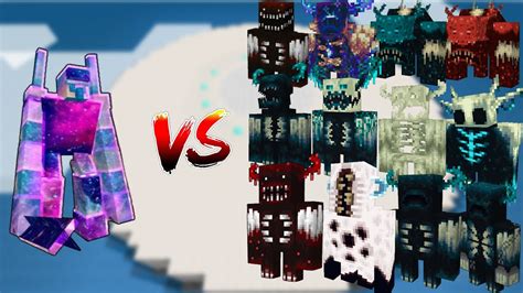 Galaxy Iron Golem VS All Warden Battle In Minecraft All Warden Vs