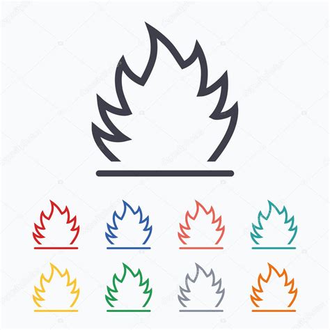 Fire Flame Sign Icons Stock Vector By ©blankstock 96972414