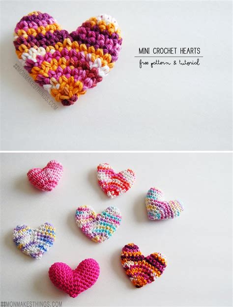 Mon Makes Things Mini Crochet Heart Pattern