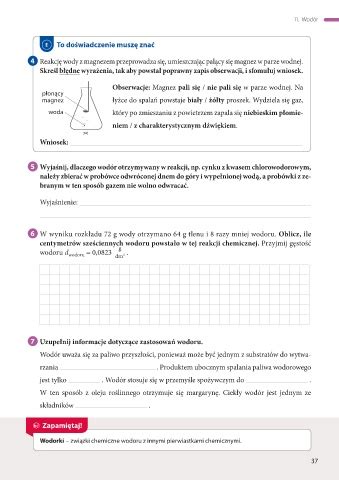 Page 2 Chemia Nowej Ery zeszyt ćwiczeń klasa 7 semestr 1 Wodór