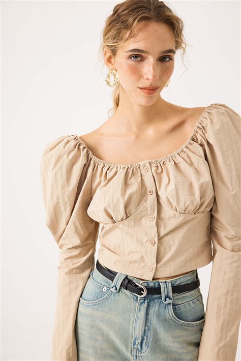 Ancosti Puff Sleeve Cropped Top