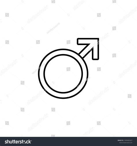 Male Sex Gender Symbol Outline Black Stock Vector Royalty Free