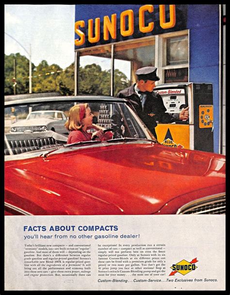 Sunoco Fuel Industry Vintage Print Ad Car Driving