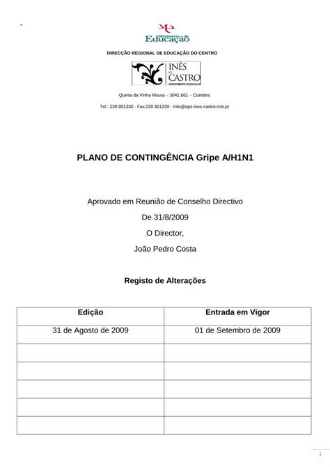 Pdf Plano De Conting Ncia Gripe A Agrupamento De Escolas In S De