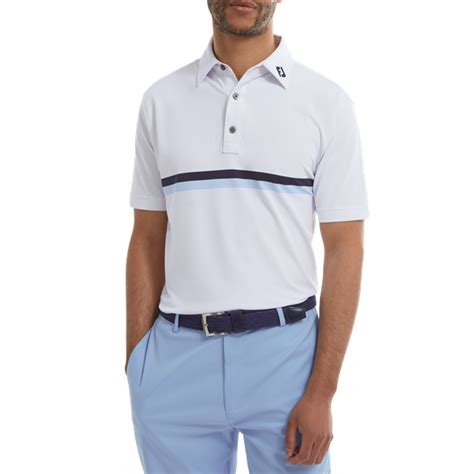 Footjoy Mens Double Chest Band Pique Polo Shirt Golfonline