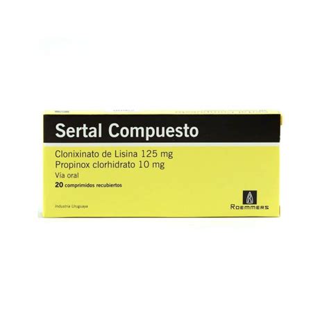 Sertal Compuesto Clonixinato De Lisina Mg Propinox Clorhidrato