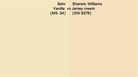 Behr Vanilla Ms 34 Vs Sherwin Williams Jersey Cream Sw 6379 Side By