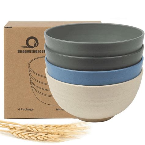 Loobuu 24 Oz Wheat Straw Fiber Cereal Bowls Set Of 4 Unbreakable