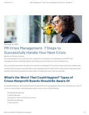 PR Crisis Management 7 Steps To Successfully Handle Your Next Crisis