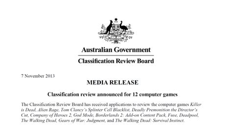 Australia To Review The Ratings Of 12 Games Oprainfall